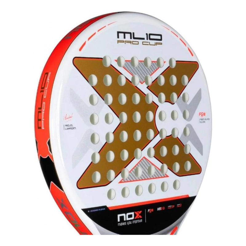 Pala de Padel Nox Ml10 Pro Cup Coorp. Miguel Lamperti 2025 Blanco