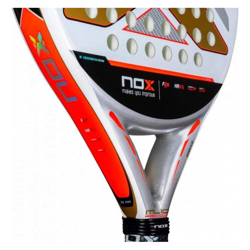 Pala de Padel Nox Ml10 Pro Cup Coorp. Miguel Lamperti 2025 Blanco