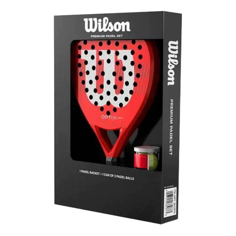 Pala Padel Wilson Optix Xp Incluye Pelotas Padel Rush Rojo