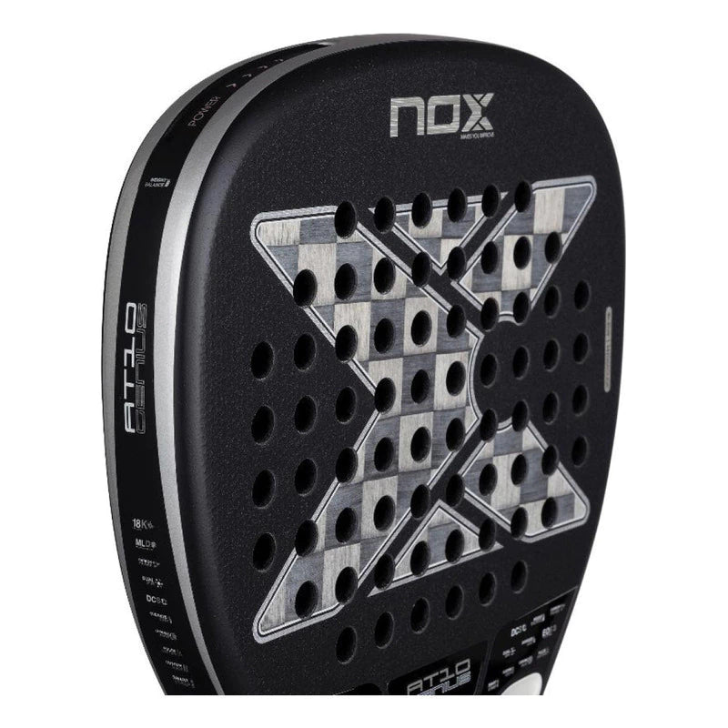 Pala de Padel Nox At10 Genius Attack 18k 2026 Agustin Tapia Negro
