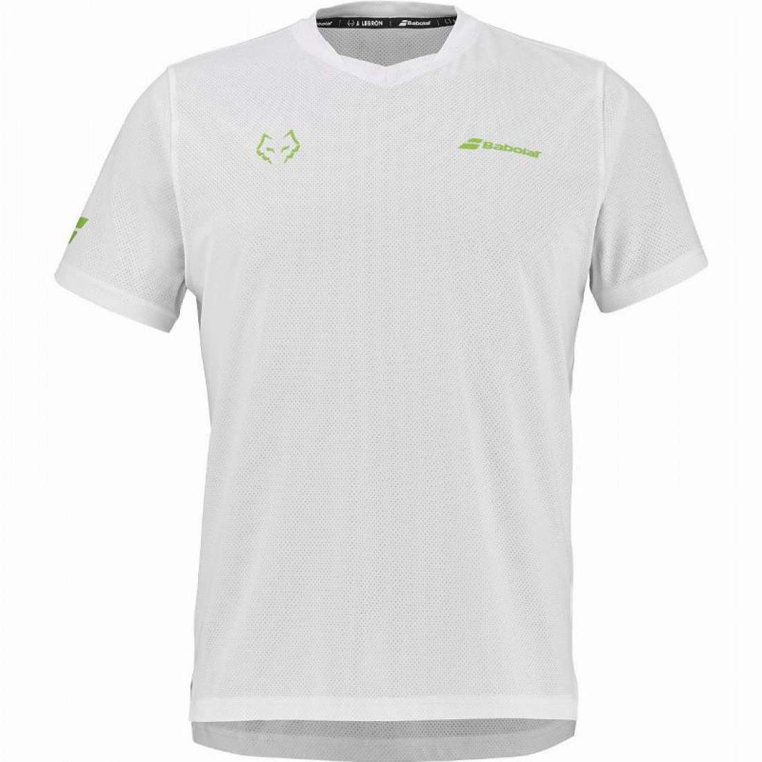 Camiseta Babolat Crew Neck Tee J. Lebron Blanco